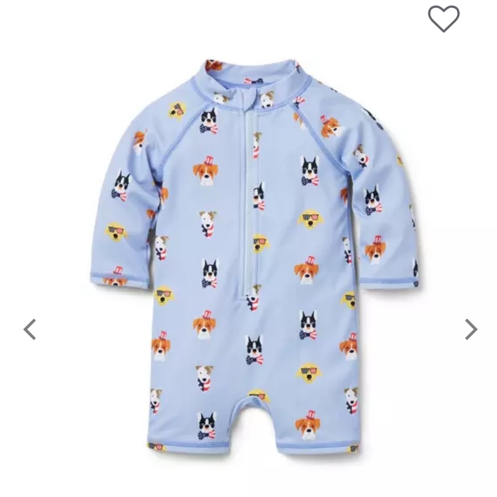 Janie and Jack Americana rash guard onesie
